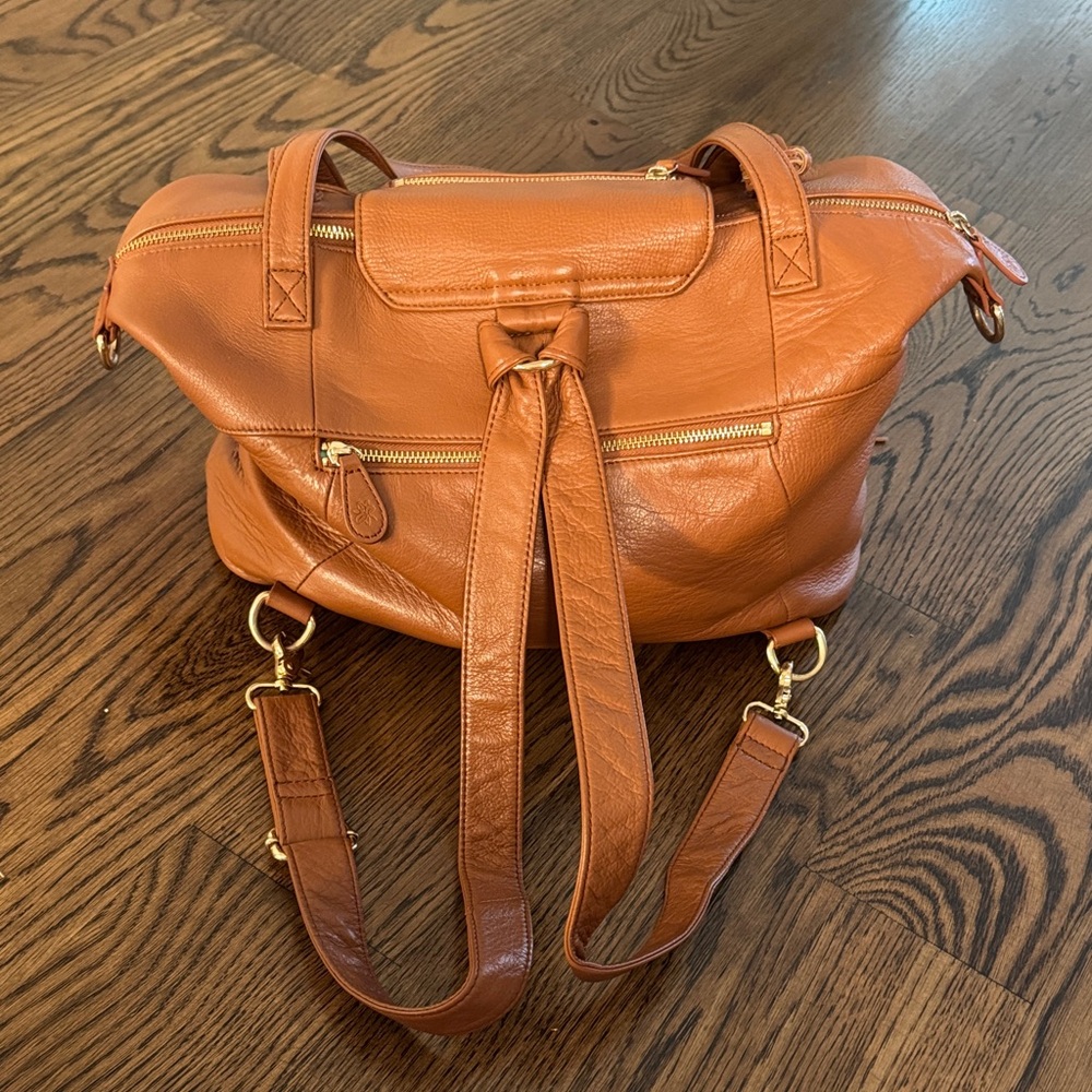Lily Jade Cognac Leather Baby Bag - Picture 2 of 7